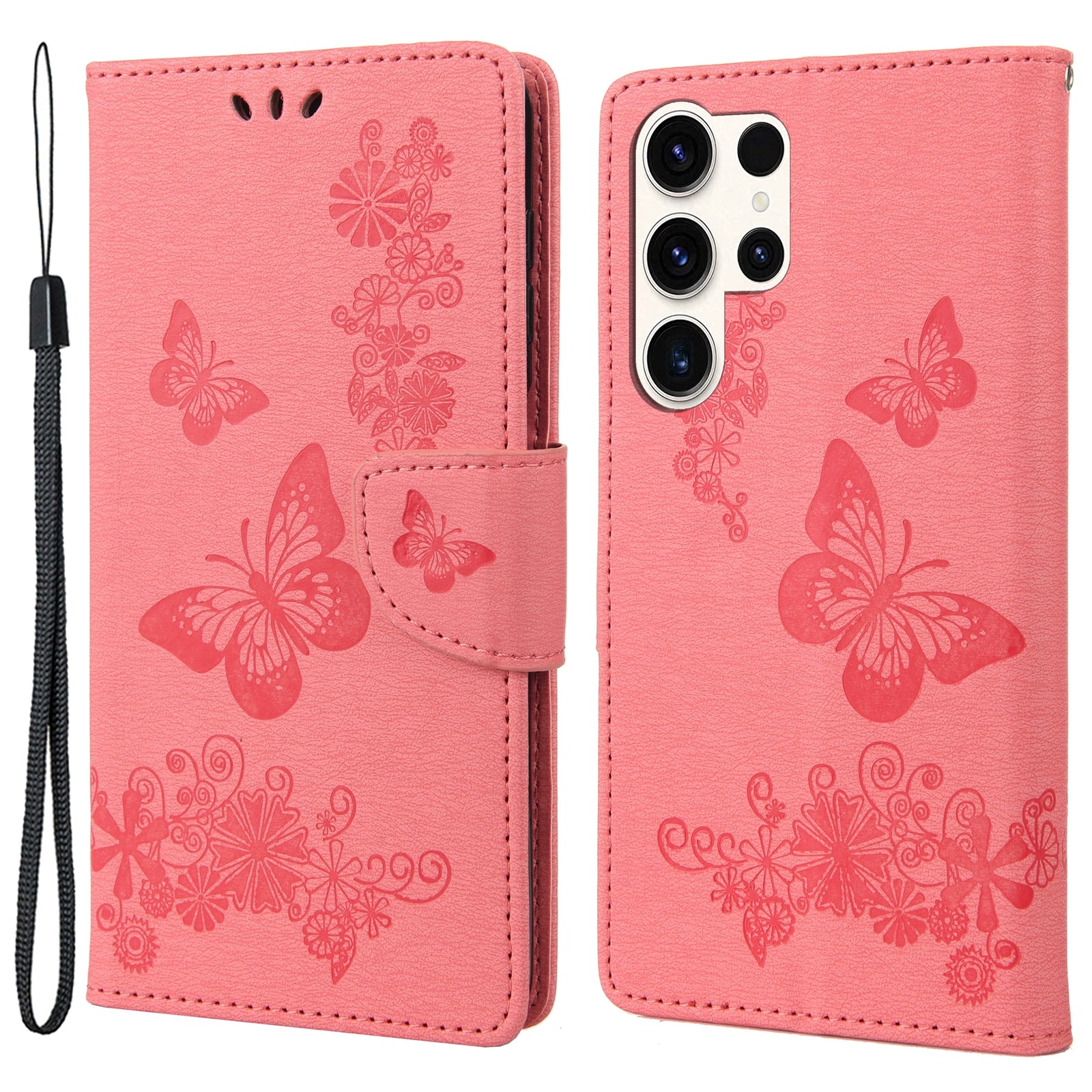 Anti-drop Phone Cover for Samsung Galaxy S23 Ultra PU Leather Phone Case Wallet Butterflies Flower Imprinting Shell with Stand Anti-drop Phone Cover for Samsung Galaxy S23 Ultra PU Leather Phone Case Wallet Butterflies Flower Imprinting Shell with Stand